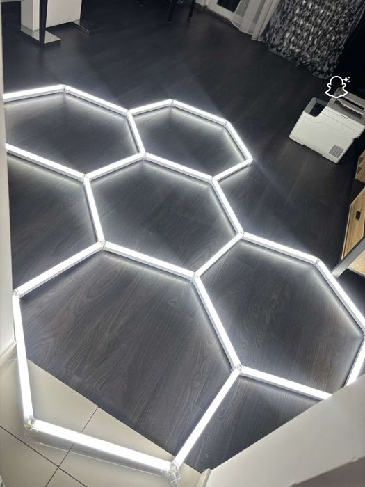 Lampa led hexagon / plaster miodu do garazu, domu, salonu, barbera