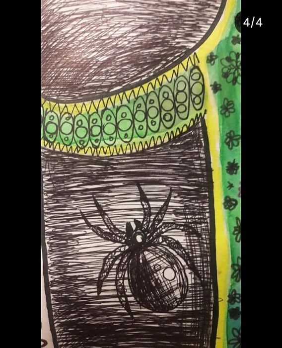 Картина графика А2 ручной работы рисунок на бумаге готика