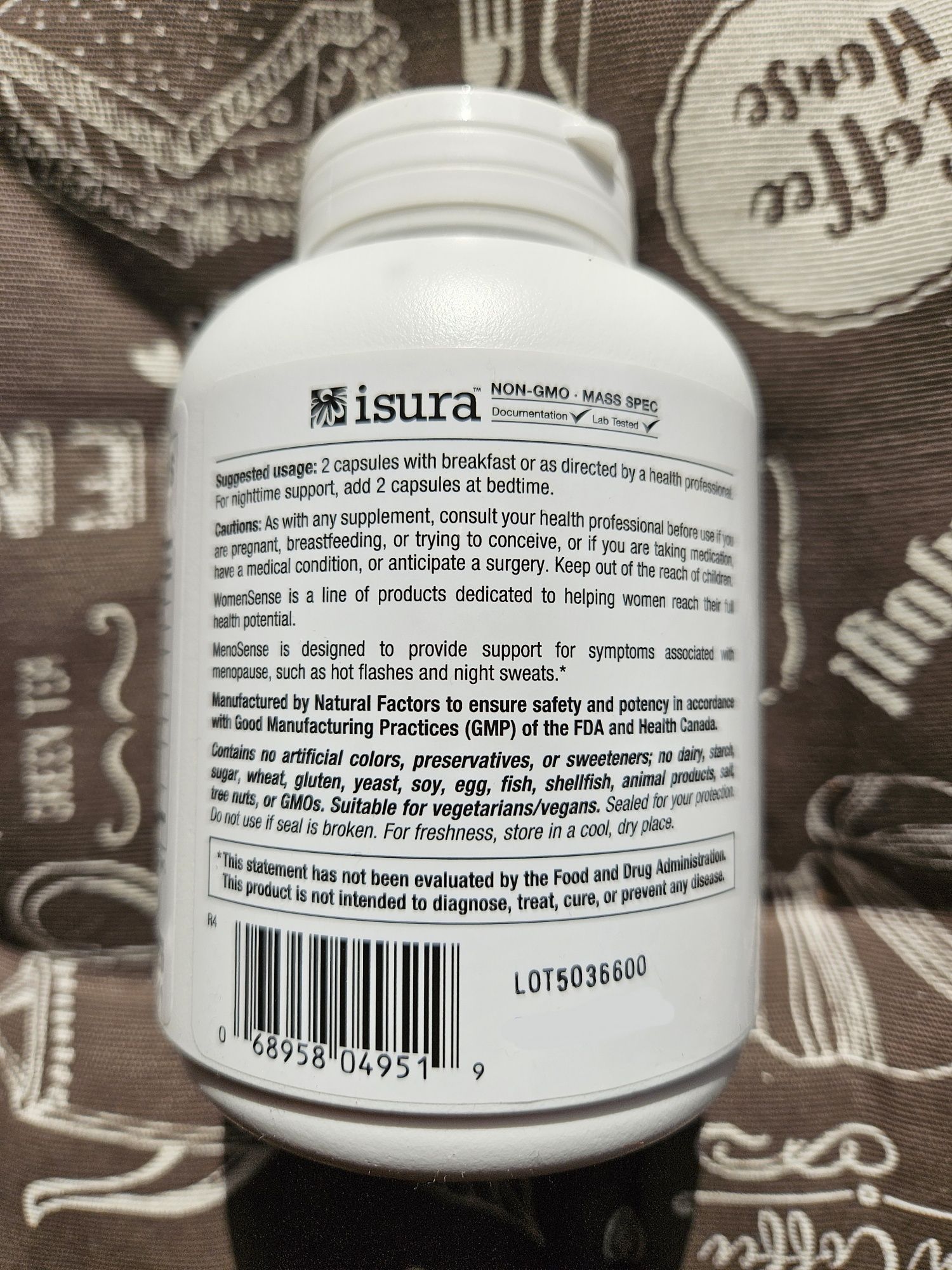 Natural factors MenoSense вітаміни під час менопаузи для жінок 90 180