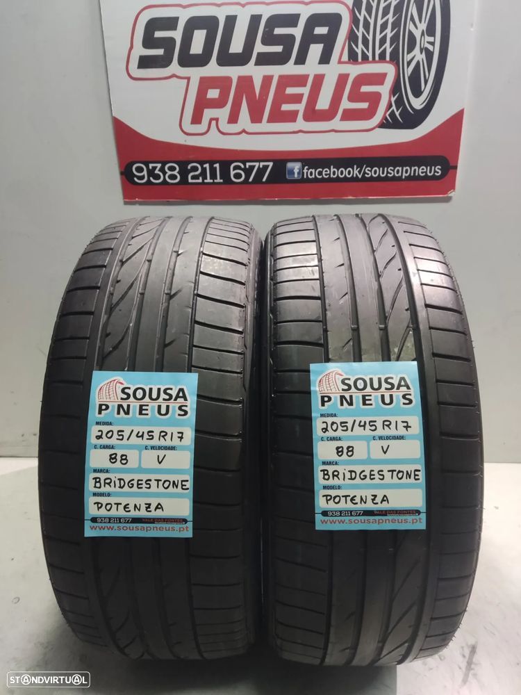 2 pneus semi novos bridgestone 205-45r17 oferta dos portes