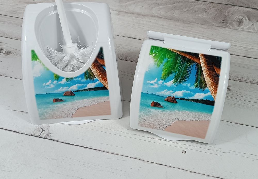 Zestaw do łazienki szczotka + uchwyt na papier toaletowy