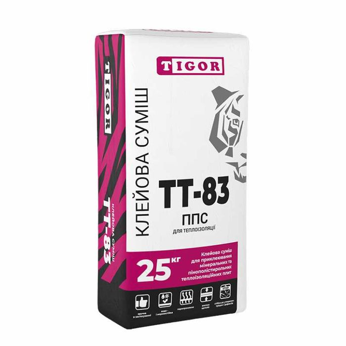 Клей для теплоізоляційних плит TIGOR ТТ-83 ППС, 25 кг.