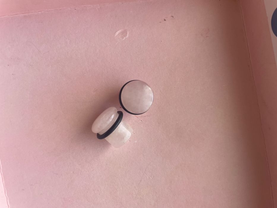 Плаги з рожевого кварцу 10 мм