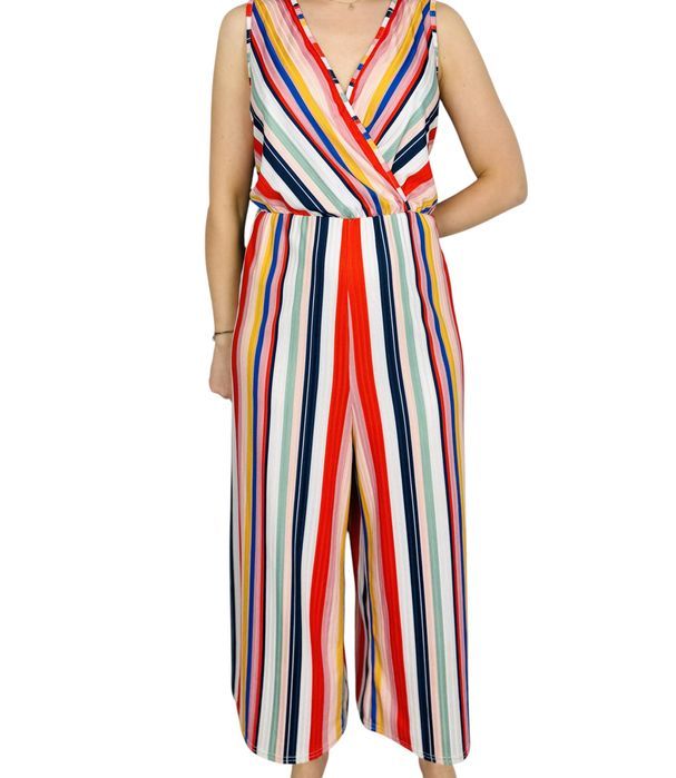 Kombinezon w kolorowe paski bez rękawów XL 42 New Look