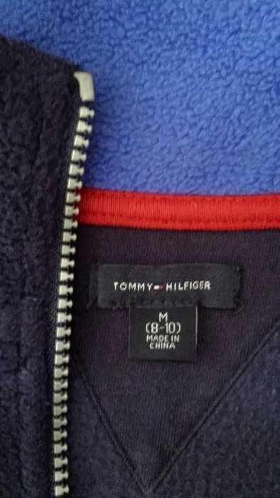 TOMMY HILFIGER, roz. M (8-10), 140, gruby ciepły polar, bluza