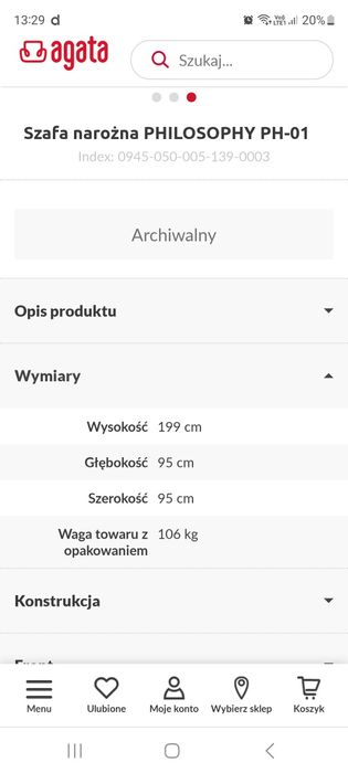 Szafa narożna agata meble philosophyy