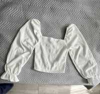 Белая блуза , корсет резинка и пышный рукав New Yorker размер  s