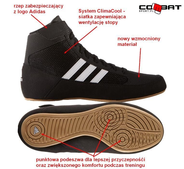 Buty Krav Maga MMA zapasy boks Adidas HVC 2 - super model czarne