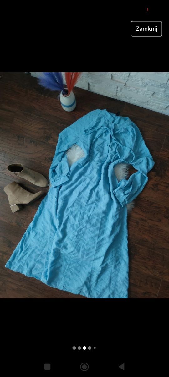 Maxi Baby blue sukienka Pastela Boho wiązanie
Rozmiar L