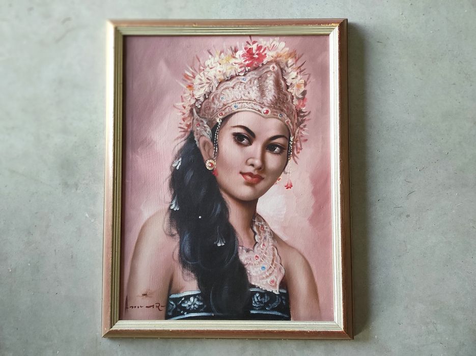 Obraz olejny Portret. Piękna Azjatka