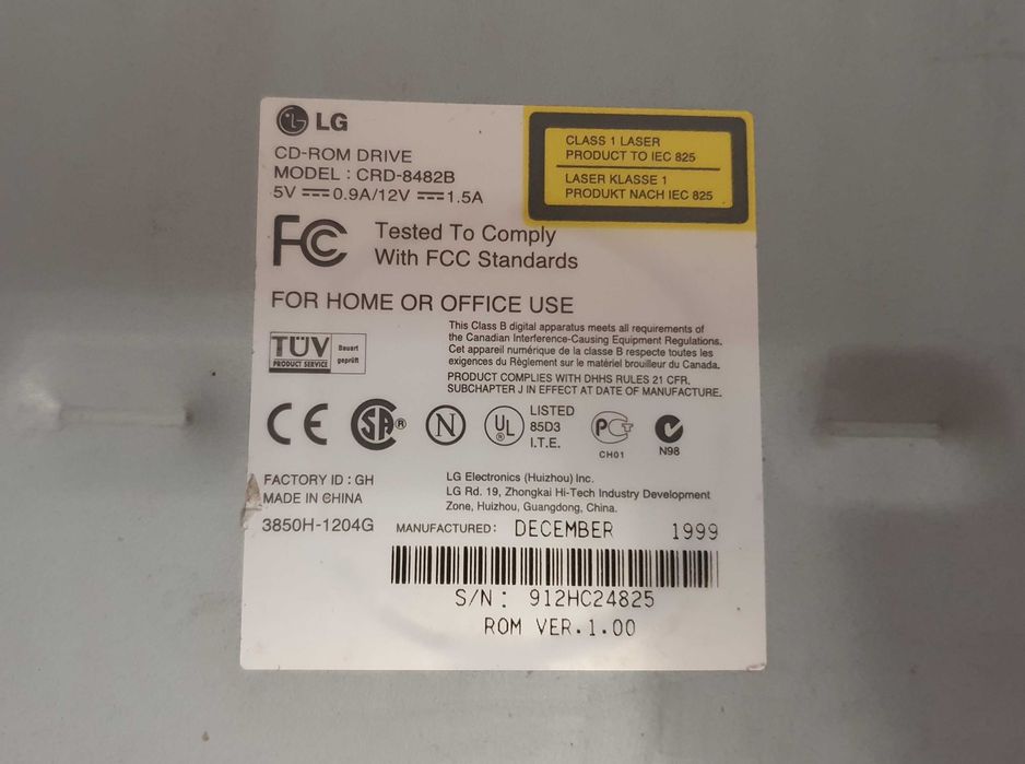 LG 48x Max Internal CD ROM Reader/Drive, Model CRD-8482B - IDE - Vintage64551757798530121