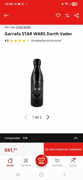 Vendo Garrafa Star Wars Darth Vader