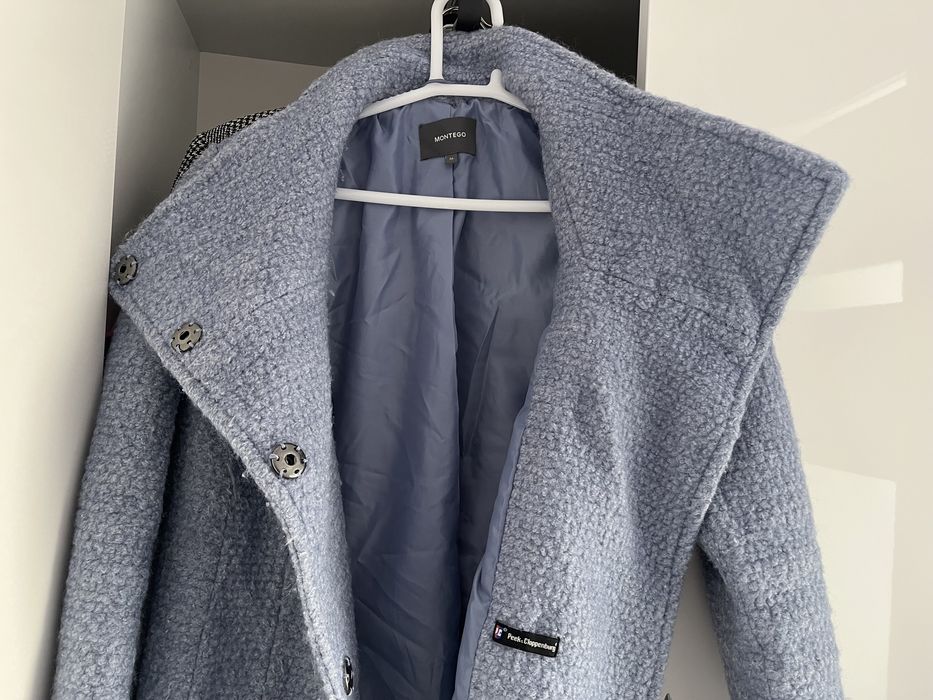 Płaszcz z Peek&Cloppenburg ‚ MONTEGO r. 36/38 błękitny, idealny WIOSNĄ