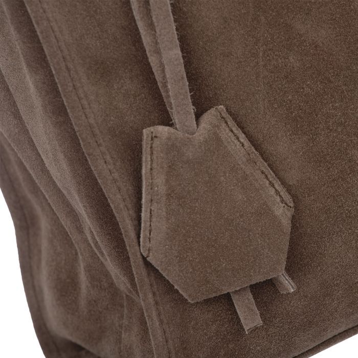 VERA PELLE torebka zamszowa shopper klasyczna na ramię V624 beżowa