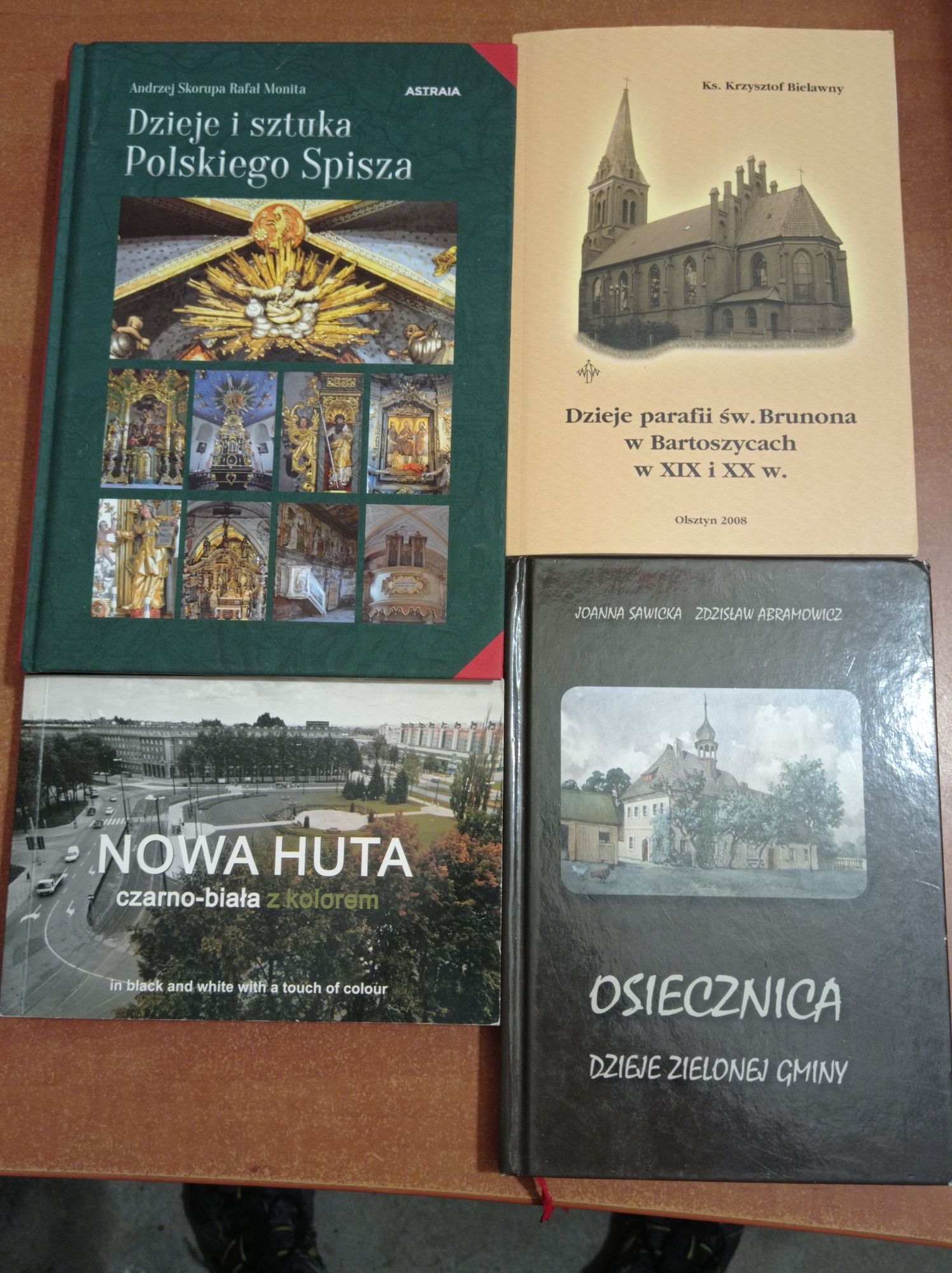 3 książki Nowa Huta czarno-biała z kolorem Osiecznica Bartoszyce