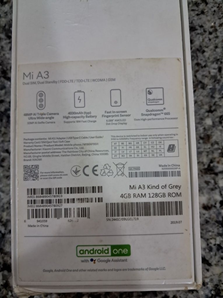 Telemóvel Xiaomi A3