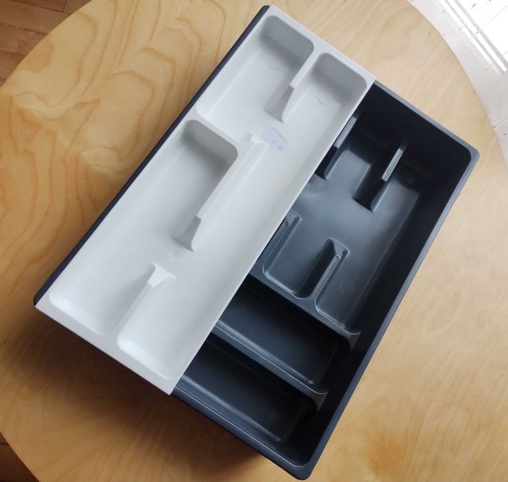 Nowy podwójny pojemnik wkład kuchenny na sztućce organizer do szuflady