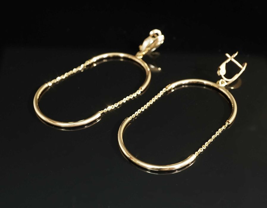 Złoto 585 - złote kolczyki owalne