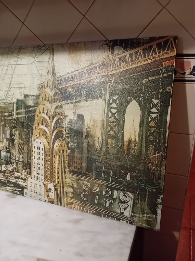 Quadro em Tela Decorativo 
Bom Estado Geral 
1m Horizontal × 50cm Vert