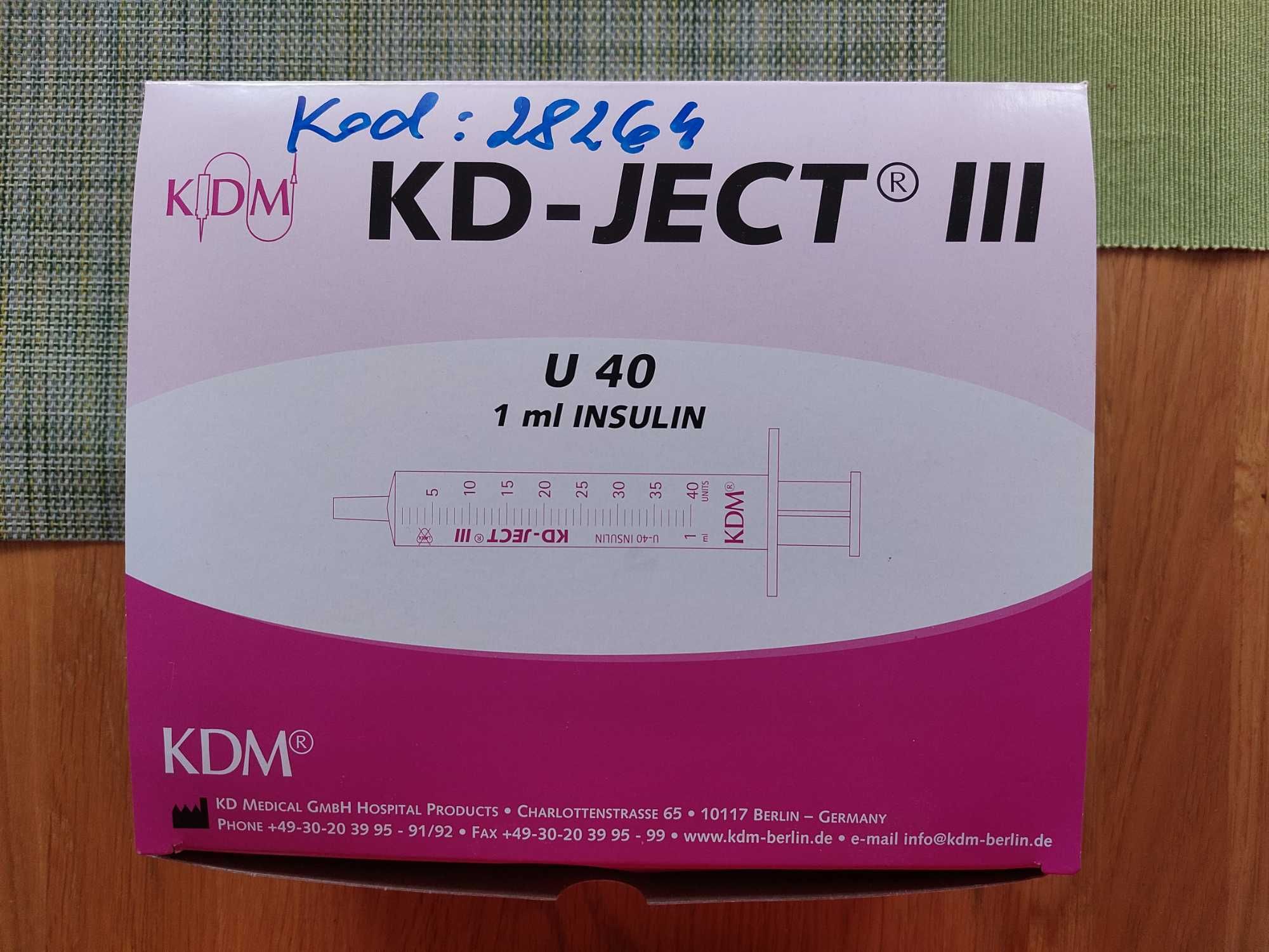 strzykawki insulinowe U 40   1 ml INSULIN