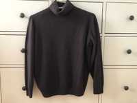 Sweter wełniany L XL czekoladowy sweter wool XL