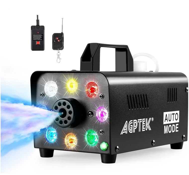 Wytwornica Dymu AGPTEK 500W LED RGB + Pilot Bezprzewodowy