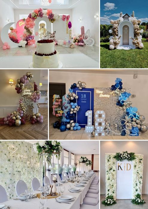 Dekoracje i ścianki balonowe!dekoracje weselne/Lustrzany Box/Wynajem L