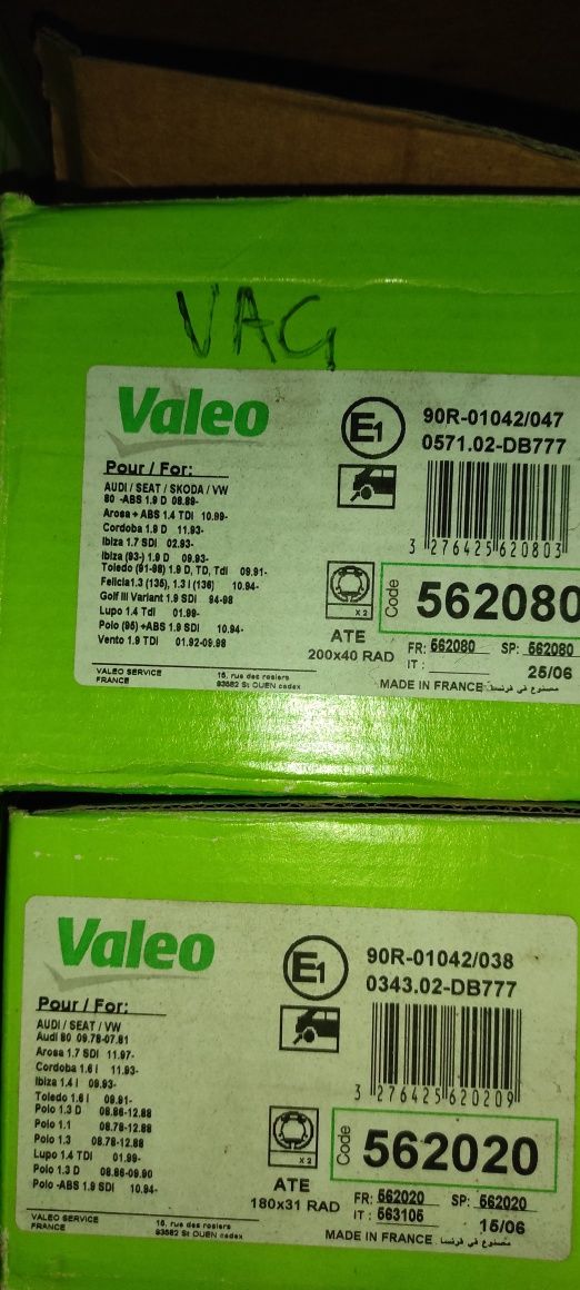 Pastilhas e calços Valeo NOVOS originais