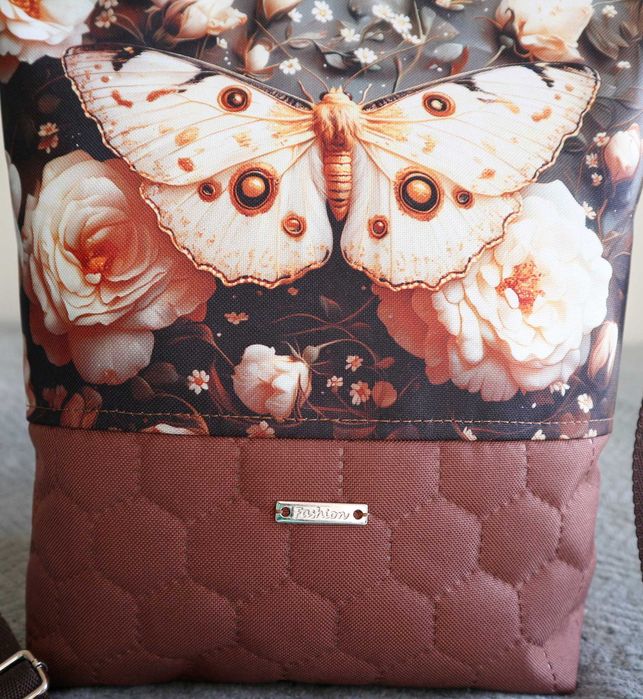 Torebka listonoszka z motylem wodoodporna PL handmade