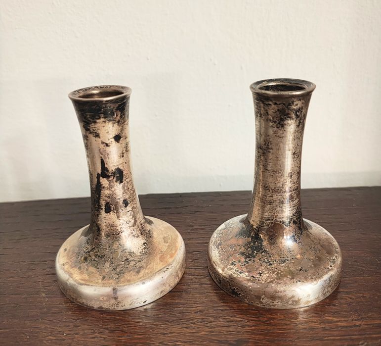 Stare srebrne świeczniki Imago Artis Vintage lata 60te