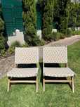 2 Cadeirão de jardim de resina entrançada e madeira