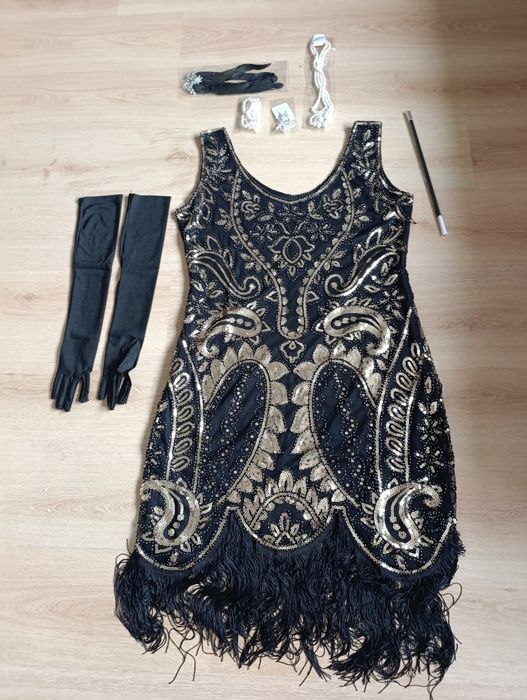 Strój karnawałowy lata 20-30 z dodatkami rozmiar 2XL