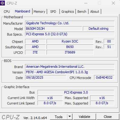 Материнська плата Gigabyte B650M DS3H (AM5, MicroATX]