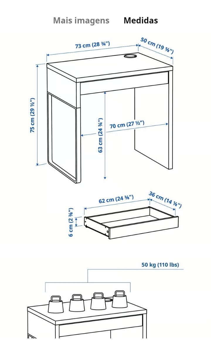 Secretária IKEA Micke Branca
