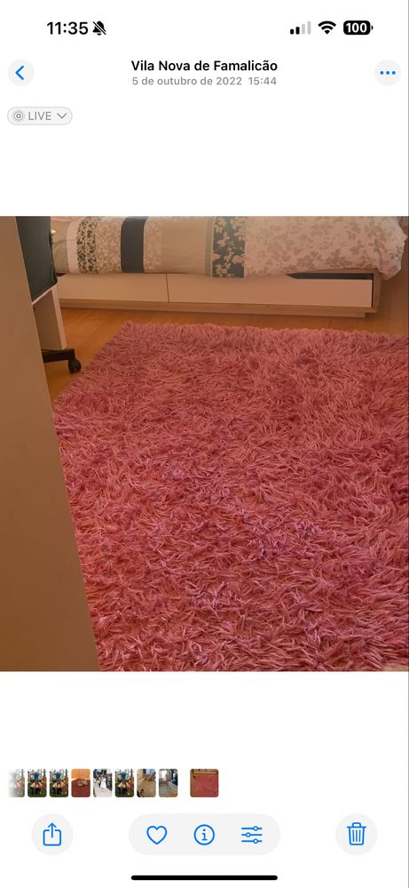 Carpete rosa felpuda 133x190 cm
