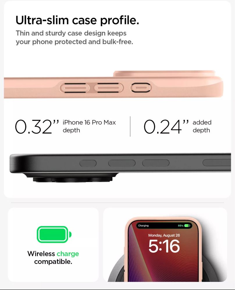 Чохол Spigen THIN FIT MagFit for iPhone 16 Pro Max 6.9" ROSE Titanium