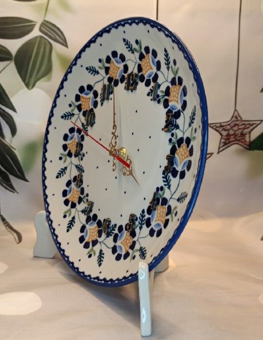 *Zegar ceramiczny ścienny RU 25 cm cichy ceramika Bolesławiec