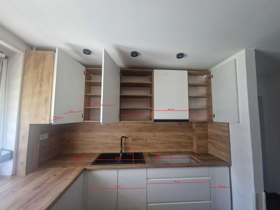 Meble kuchenne + okap i zlewozmywak