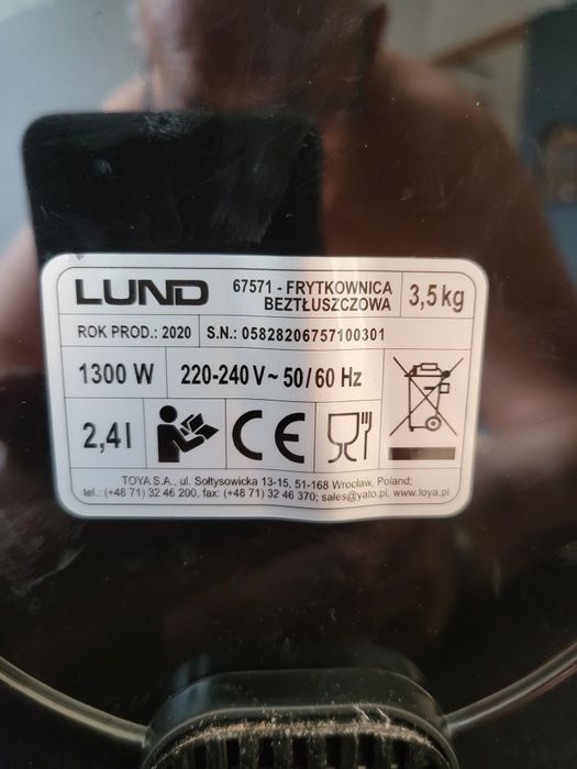 Frytkownica beztłuszczowa LUND