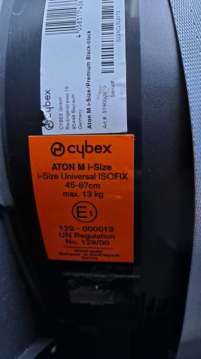 Fotelik Cybex Aton Gold M I-size 45-87cm 13kg max