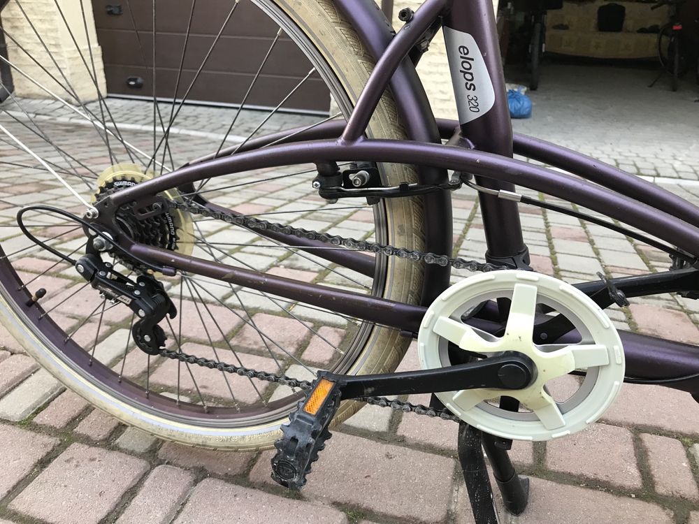 Темно - Фіолетовий Жіночий велосипед btwin elops 320 , колеса 26
