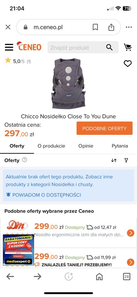 Nosidełko Close To You Chicco