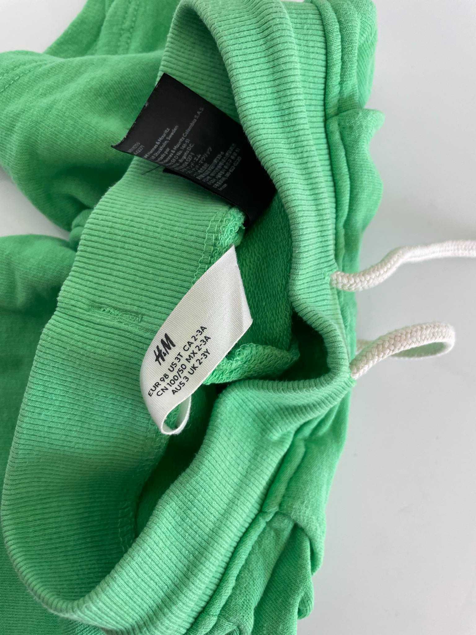 H&M 98 . 2 - 3 spodenki szorty dresowe zielone