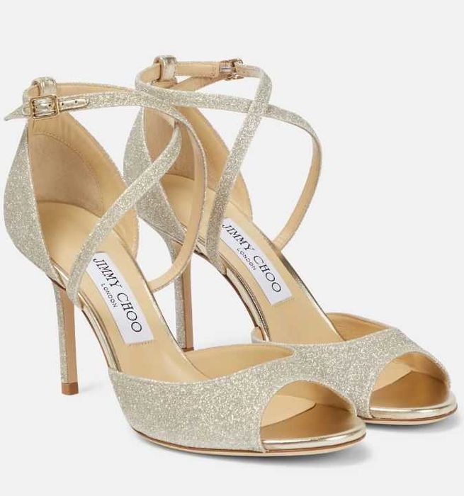 Jimmy Choo Emsy 85mm Glitter Sandals
