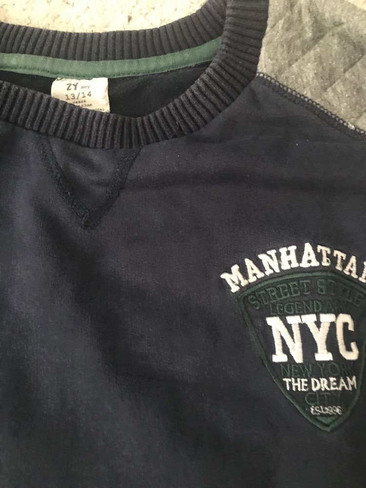 Camisola azul e cinza  Zippy 13-14 anos