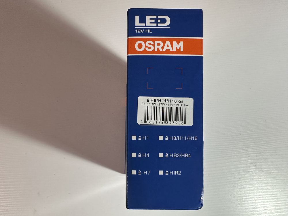 LED лампы Н8/H11/H16 Osram LEDriving HL