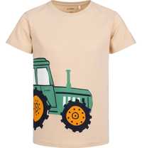 T-shirt Koszulka chłopięca Bawełna beżowy 116 z traktorem Endo