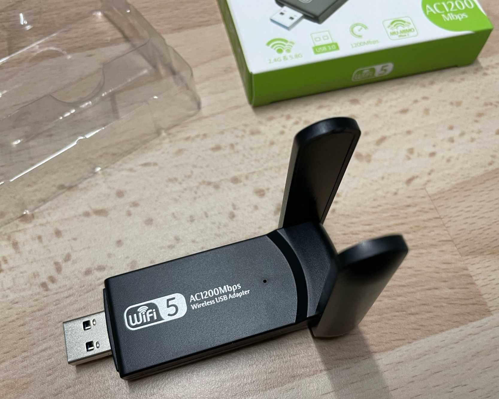 Двухдиапазонный Wi-Fi адаптер USB 3.0 - 1200 Мбит/с (2,4 ГГц/5 ГГц)