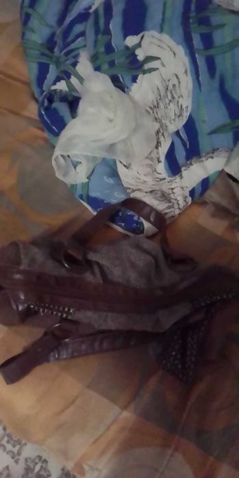 Сумочка темноеоричнева тканинна жіноча