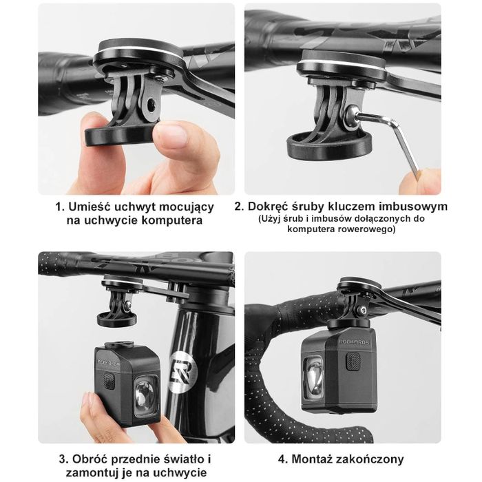 Lampka Rowerowa Przednia Z Wyświetlaczem Rockbros M8Pk 1600Lm